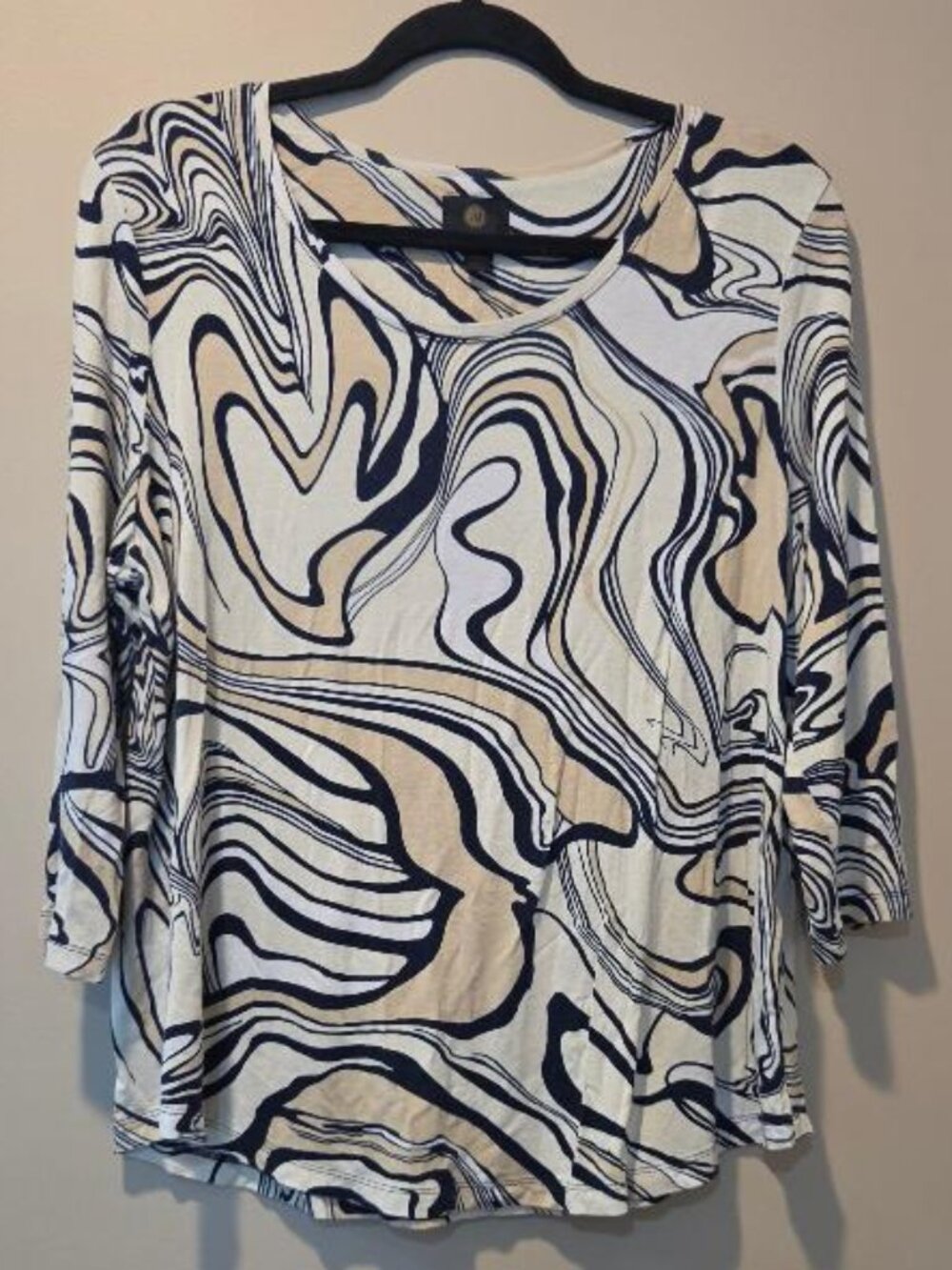 JM Collection Navy Tunic Blouse